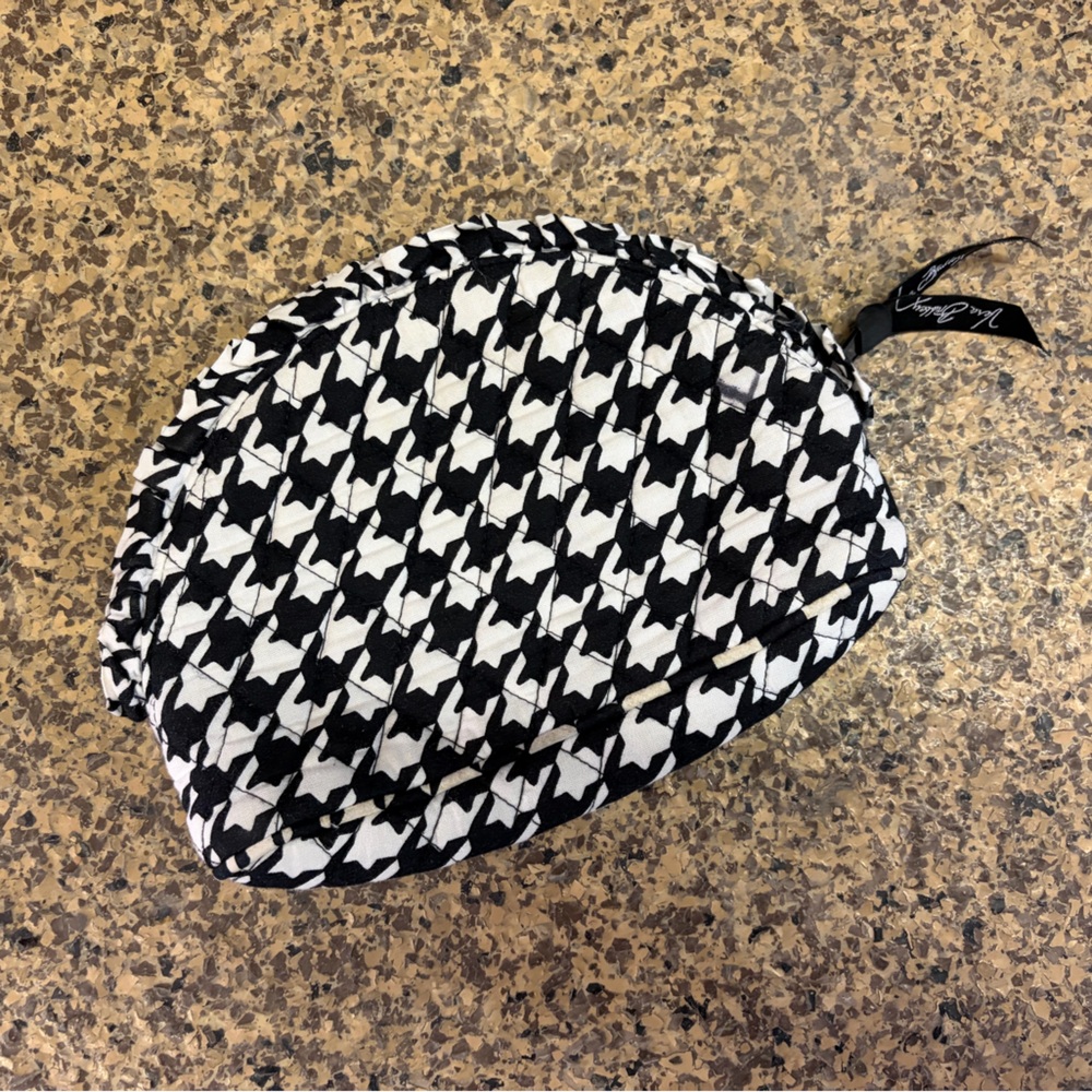 Vera Bradley Black and White Houndstooth Quilted Cosmetic Bag